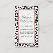 Carte De Fidélité Patteries du Black White Leopard animal (Dos)