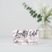 Carte De Fidélité Patterns de Chic Rose Gold White Marble Stone (Debout devant)