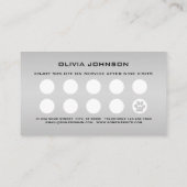 Carte De Fidélité Paw Chien Argent sur arrière - plan noir (Dos)