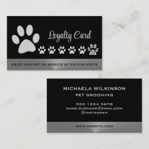 Carte De Fidélité Paw Chien Argent sur le service Grossiste pour Ani