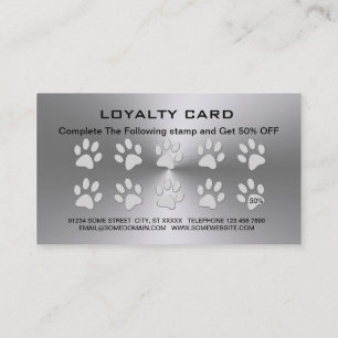 Carte De Fidélité Paw Chien Argent sur le service Grossiste pour Ani