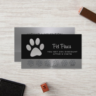 Carte De Fidélité Paw Chien Argent sur le service Grossiste pour Ani