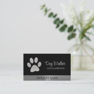 Carte De Fidélité Paw Chien Argent sur Pet Pet Noir Service de Groom
