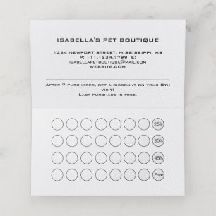 Carte De Fidélité Paw chien blanc sur le service de toilettage pour 