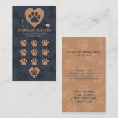 Carte De Fidélité Paws Coeur Stethescope vétérinaire vétérinaire vét (Devant / Derrière)