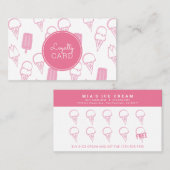 Carte de fidélité Peinte à la main en crème de gla (Devant / Derrière)