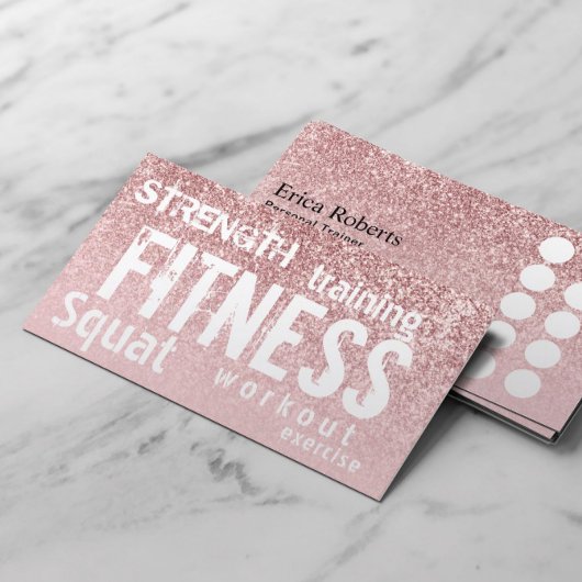 Carte De Fidélité Personal Trainer Rose Gold Parties scintillant Fit