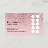 Carte De Fidélité Personal Trainer Rose Gold Parties scintillant Fit (Dos)