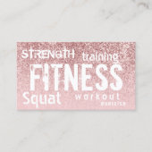 Carte De Fidélité Personal Trainer Rose Gold Parties scintillant Fit (Devant)