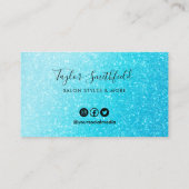 Carte de fidélité personnalisée Blue Faux Parties  (Dos)