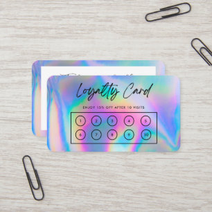 Carte de fidélité personnalisée Faux Holographique