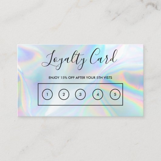 Carte de fidélité personnalisée Faux Holographique (Devant)