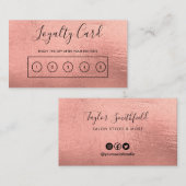 Carte de fidélité personnalisée Gold rose (Devant / Derrière)