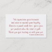 Carte De Fidélité Pet Groomer pour animaux de compagnie ou Acheter C (Dos)