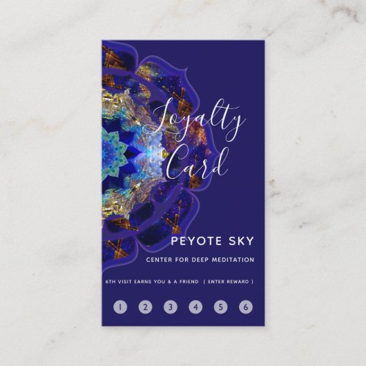 Carte De Fidélité Peyote Sky Mandala Métaphysique Navy (Devant)