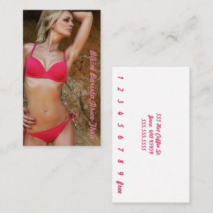 Carte De Fidélité Photo Bikini Barista Drive-Thru Rose Custom