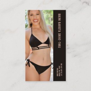 Carte De Fidélité Photo Black Bikini Barista Double Numéro Café