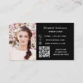 Carte de fidélité photo de code QR noir blanc (Dos)