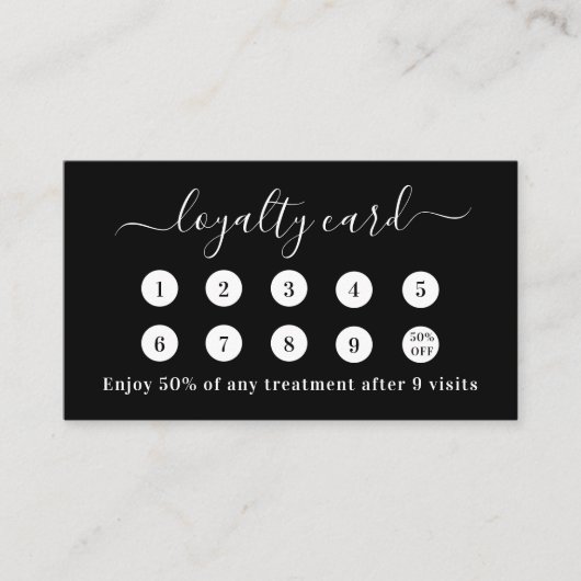 Carte de fidélité photo de code QR noir blanc (Devant)