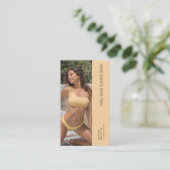 Carte De Fidélité Photo Plage Bikini Barista Double Numéro Café (Debout devant)