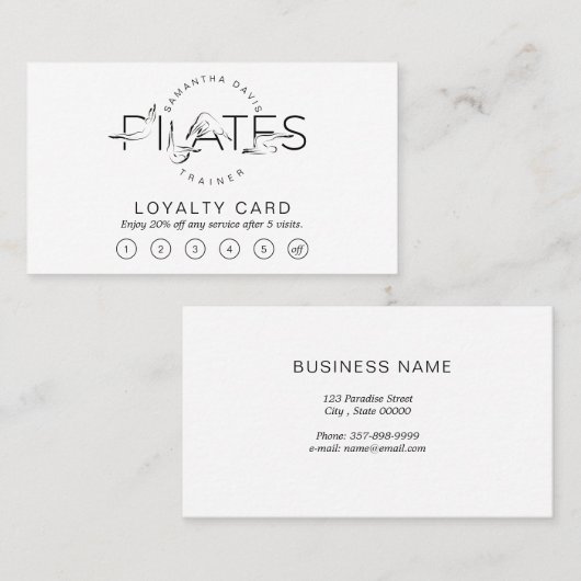 Carte De Fidélité Pilates Pots dans Pilates Word (Devant / Derrière)