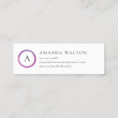 Carte De Fidélité Pink and Purple Monogram Modern (Dos)