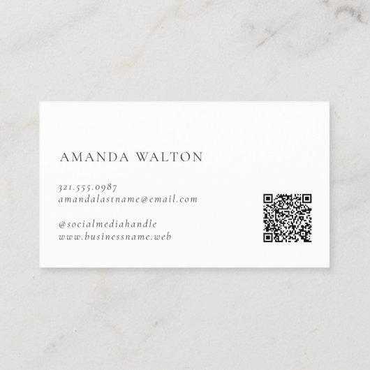 Carte De Fidélité Pink and Purple Monogram QR Code Modern (Dos)