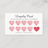 Carte De Fidélité Pink Faux Crochet Heart Cupcake Bakery  (Dos)