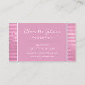 Carte De Fidélité Pink Foil Stripes Massage et Loyauté Spa (Dos)