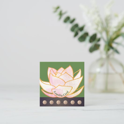 Carte De Fidélité Pink Lotus Mandala 6 Punch Loyauté (Debout devant)