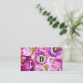 Carte De Fidélité Pink violet or Floral Moderne Loyauté client (Debout devant)