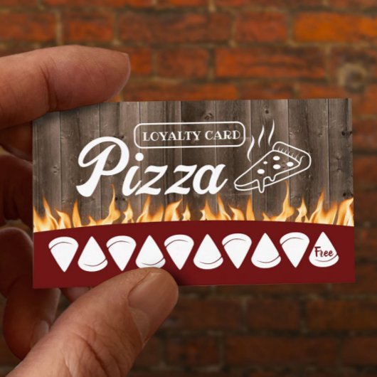 Carte De Fidélité Pizza Pasta Restaurant Bois rustique