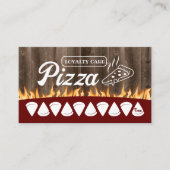 Carte De Fidélité Pizza Pasta Restaurant Bois rustique (Devant)