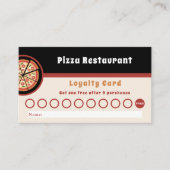 Carte de fidélité Pizza Restaurant (Devant)