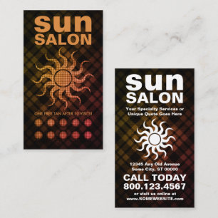 Carte De Fidélité plaid spray tan punch card