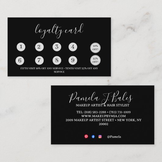 Carte de Fidélité Plate 3,5" x 2,0" (Devant / Derrière)