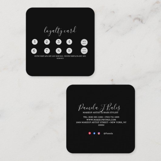 Carte de Fidélité Plate 3,5" x 2,0" (Devant / Derrière)