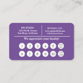 Carte de Fidélité Plate Coiffeur Violet (Dos)