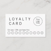 Carte de Fidélité Plate Minimaliste Professionnell (Devant)