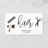 Carte de Fidélité Plate pour Coiffeur Coiffeuse (Devant)