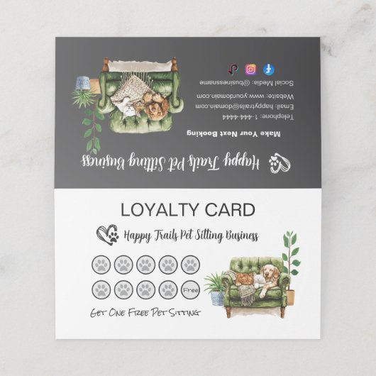 Carte de fidélité pliée (Extérieur déplié)