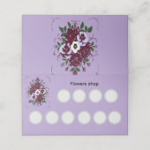 Carte de fidélité pliée Violettes 20 points (Extérieur déplié)