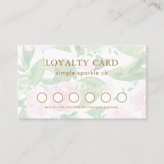 Carte de fidélité Plutôt rose Floral (Devant)