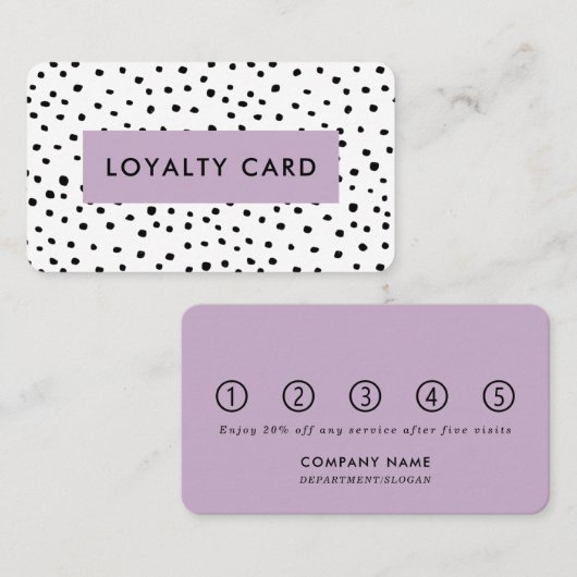 Carte De Fidélité Points d'encre modernes modélisés (Devant / Derrière)