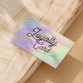 Carte De Fidélité Police de script estheticienne hologramme tendance