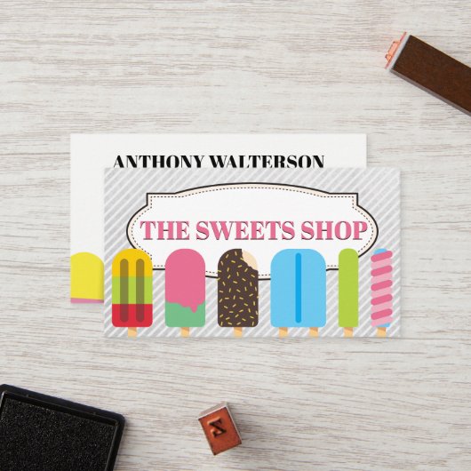 Carte De Fidélité Popsicles et glace (Devant/Arrière en situation)