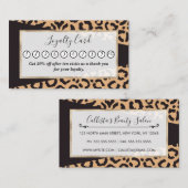 Carte De Fidélité Poster de animal Leopard d'or noir moderne (Devant / Derrière)