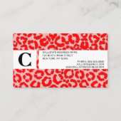 Carte De Fidélité Poster de animal léopard rouge moderne (Dos)