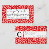 Carte De Fidélité Poster de animal léopard rouge moderne (Devant / Derrière)