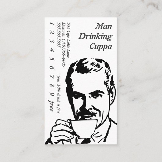 Carte De Fidélité Potable tasse de thé café de matin de schéma (Devant)